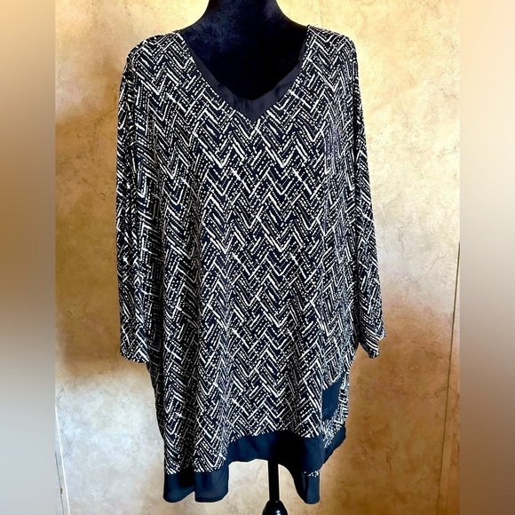 Catherine’s Black & White Blouse 3X - Picture 1 of 4